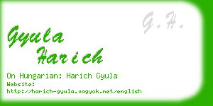 gyula harich business card